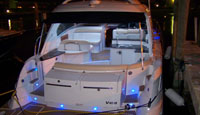 Boat lit by LEDs